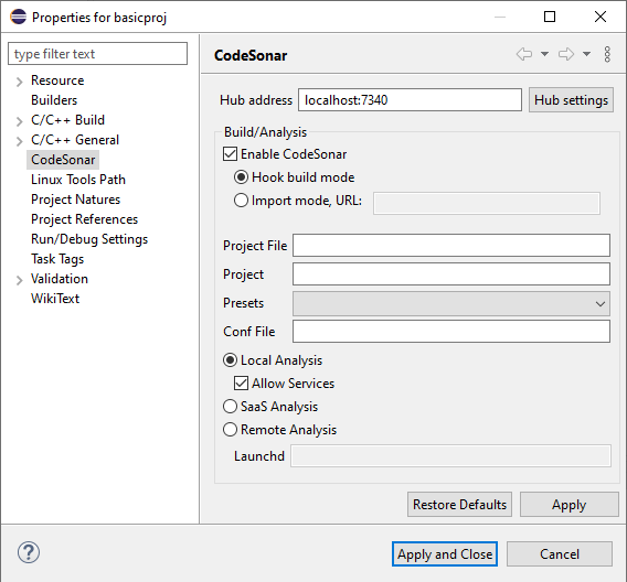 screenshot: properties dialog