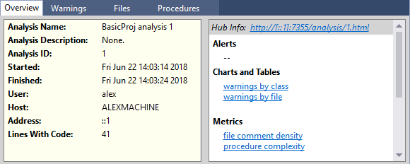 screenshot fragment: Overview tab