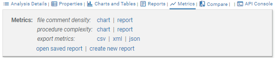 screenshot fragment: show Metrics expansion