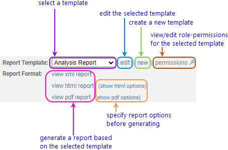 annotated screenshot fragment: show Reports expansion