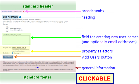 Annotated Screenshot: Bulk Add Users page