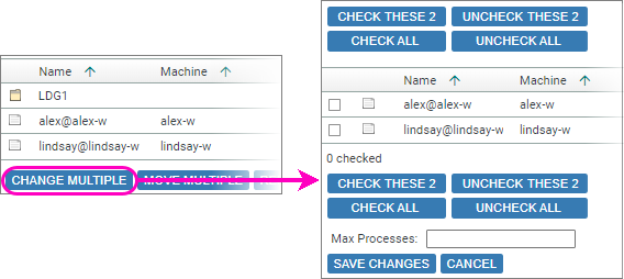 annotated screenshot fragment: Change Multiple expansion