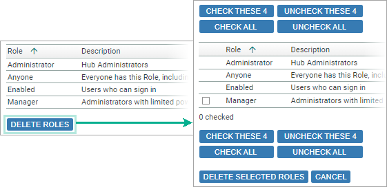 screenshot fragment: expansion after clicking Delete Roles
