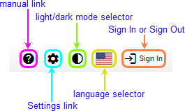 screenshot fragment: quick links and settings. Described in following text