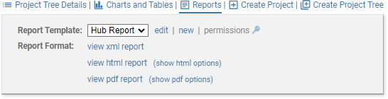 screenshot fragment: show Reports expansion