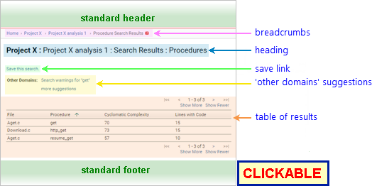 Annotated Screenshot: Procedure Search Results Page