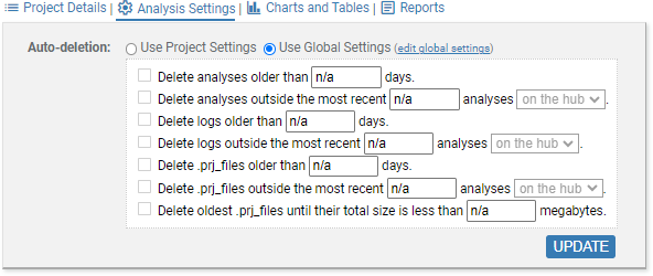 screenshot fragment: analysis settings expansion