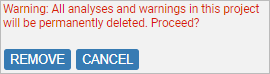 screenshot fragment: link expansion for project removal