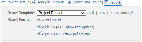 screenshot fragment: show Reports expansion