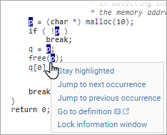 screenshot fragment: identifier menu