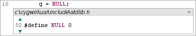 Screenshot fragment: expanded NULL macro