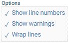 screenshot fragment: options menu