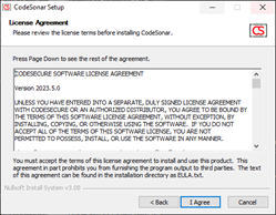 Screenshot: Installer,
          license screen