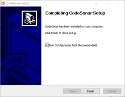 Screenshot:
             Installer, last screen