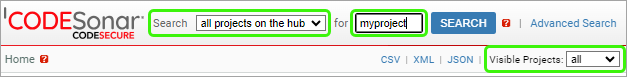 screenshot: analysis page with project breadcrumb marked