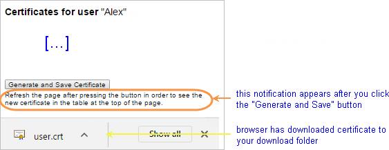 screenshot: Notification that keygen is disabled